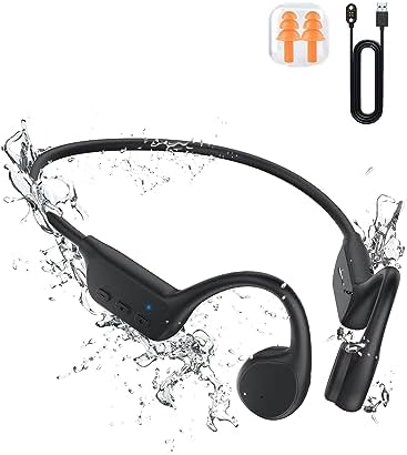 Revolutionary Bone Conduction Headphones with Bluetooth 5.3 – Ultimate IPX8 Waterproof Earbuds for Swimmers and Athletes, 32 GB Internal Music Storage, Ergonomic Fit for Enhanced Comfort During Running & Cycling – Elevate Your Active Lifestyle with Unmatched Sound Awareness and Safety