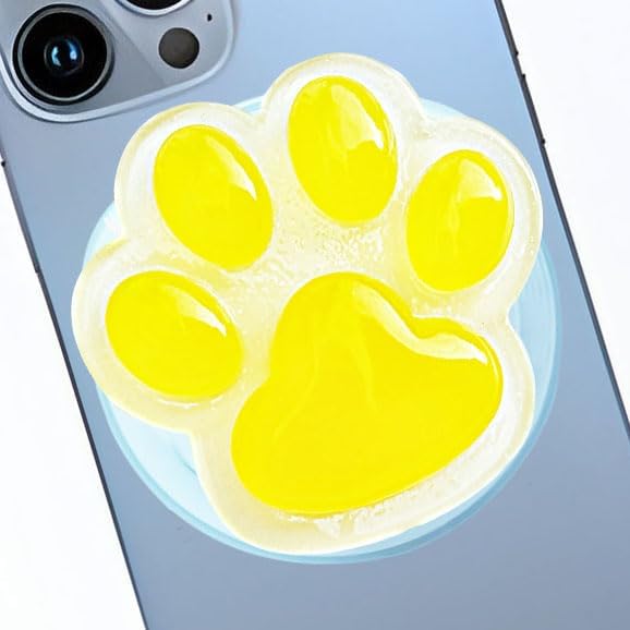 Cute Luminous Pink Cat Paw Magnetic Phone Grip Compatible with MagSafe,Kawaii 3D Shinny Phone Holder Stand for Kindle & iPhone – Adatper Iron Piece Included – Enhanced Compatibility and Speed