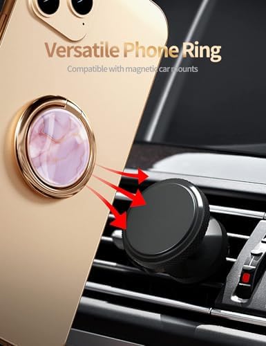 Blue Butterfly Marble Pattern Cell Phone Ring Stand – 360° Rotating Finger Holder for Secure Grip and Versatile Kickstand, Compatible with All Smartphones Including i Phone and Samsung Galaxy, Perfect for Magnetic Car Mounts