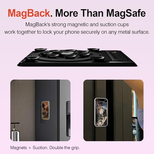 Revolutionary Suction Phone Case Adhesive Mount with Stand – Ultimate Mag Safe Compatible Smartphone Holder for Effortless Selfies & Videos, Strong Sticky Grip for i Phone & Android Users, Compact Hands-Free Accessory for Vlogging & Live Streaming (Black)