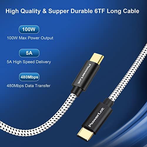 Power Lot 45 W Ga N USB-C Charger with 6 FT Cable – Ultra-Fast Charging for Galaxy S22/S21, Z Flip 5, Fold 5, i Phone 16, i Pad, Mac Book – Universal Compatibility & Advanced PD 3.0 Technology for Rapid Power Boosts