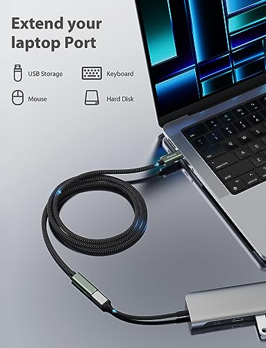 Stouchi 6.6 FT USB-C Extension Cable – Type C 3.1 Male to Female, Ultra-Fast Charging & Data Transfer for PSVR2, Galaxy S23, i Pad Mini/Pro, Mac Book Air M1/M2, and Mag Safe – Enhanced Connectivity & Durability for Gaming and Streaming
