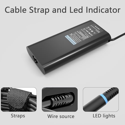 High-Performance 130 W AC Adapter for Dell Inspiron 16 5620 & 7610 Business Laptops – Fast Charging Power Supply Compatible with Inspiron 15 7501/7510/7590/7591 & XPS 15/17 Models – Superior Efficiency and Safety Features for Optimal Device Performance