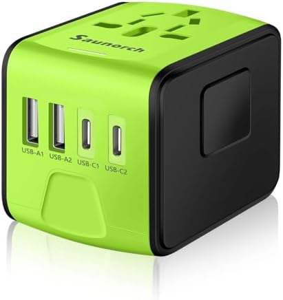 High-Speed Universal Travel Adapter – Compact 3-Socket USB-A & Type-C Charger for Global Use in Europe, UK, USA, Canada, Australia & Asia – Essential Travel Accessory for Seamless Device Charging on Your Adventures