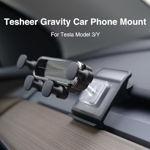 Revolutionary Tesla Phone Mount for Model 3 & Model Y – Automatic Gravity Grip Holder with Foldable Design for Ultimate Convenience – 2024 Tesla Accessory for Seamless Smartphone Integration and Enhanced Driving Safety