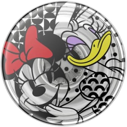 Minnie & Daisy Pop Socket Phone Grip with Versatile Kickstand – Stylish Adhesive Cell Phone Holder for One-Handed Use – Universal Compatibility with i Phone, Samsung & More – Swappable Design for Customization and Wireless Charging Friendly – Anti-Drop Technology for Enhanced Security – Perfect for On-the-Go Users