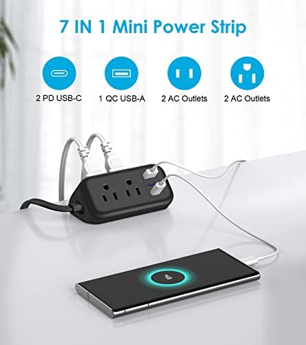 Cruise Ship Power Solutions: 30 W USB C Travel Power Strip with 5 Ft Flat Extension Cord, 4 Outlets & 3 USB Ports (2 USB-C) – Compact, Lightweight Design for Seamless Charging on Cruises and Beyond
