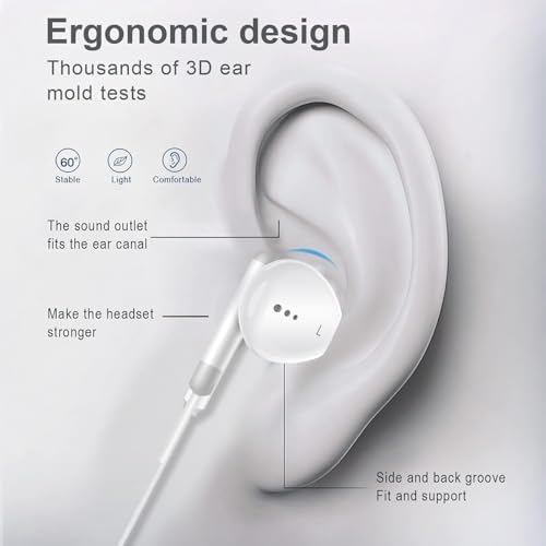 Ultimate USB C Earbuds for i Phone 15/16 – MFi Certified Noise Cancelling Earbuds with Built-In Mic & Remote Control – Exceptional Comfort & Durability for Music Lovers on the Move