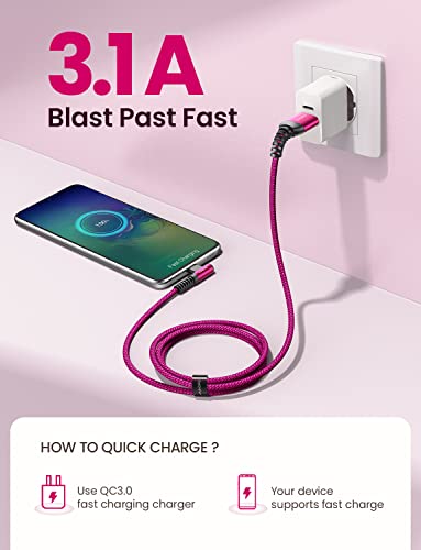 AINOPE Right Angle USB C Cable – 2-Pack (10 ft + 10 ft) Fast Charging 3.1 A Nylon Braided Charger for Enhanced Device Compatibility, Ideal for Gaming and Multitasking, Durable Black Design