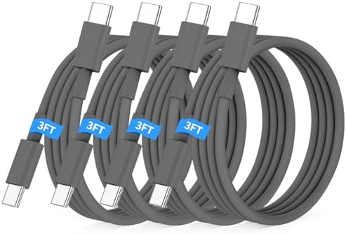 6-Foot USB C Cable for i Phone 15 – 3-Pack Durable Woven Fast Charging Solution for i Phone 16, Mac Book Pro, and Samsung Galaxy S23 Ultra – Optimal Length for Home, Office, and Travel Use – 60 W Power Delivery & High-Speed Data Transfer