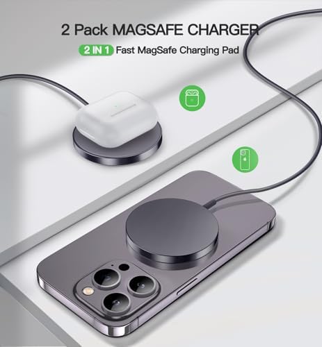 Revolutionary 15 W Magnetic Wireless Charger – Ultra-Fast Mag Safe Charging Pad Duo for i Phone 16 Series, Seamless Air Pods Compatibility, Sleek Design for Effortless Power-Up Anywhere
