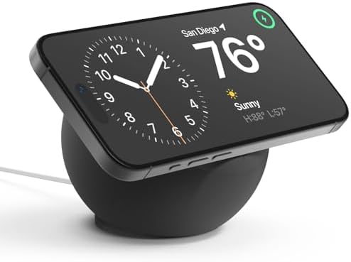 elago MS2 Charging Stand Compatible with MagSafe Charger – Premium Silicone, Compatible with iPhone 16/15/14/13/12 Series, Designed for MagSafe Stand [Black] [Charging Cable Not Included] – Enhanced Compatibility and Speed