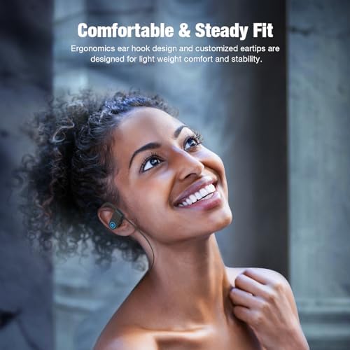 Elevate Your Active Lifestyle with IPX7 Waterproof Bluetooth Wireless Earbuds – 16-Hour Playtime, Exceptional Sound Isolation & Built-in Mic for Effortless Hands-Free Calls – Ideal for Gym, Running, and Outdoor Adventures