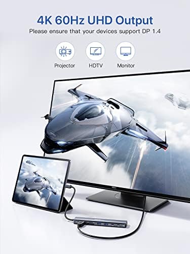 Transform Your Workspace with the dockteck 7-in-1 USB C Hub: Ultimate 4 K HDMI Adapter, Fast Ethernet, and 100 W Power Delivery for Mac Book, i Pad Pro, and XPS – High-Speed Connectivity and Dual SD/TF Card Slots for Enhanced Productivity and Seamless Data Transfer