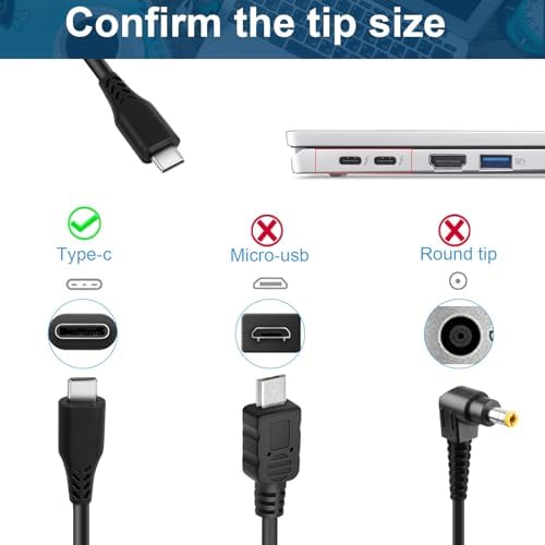 90 W USB-C Type-C Laptop Charger for Lenovo Think Pad & More – High-Speed Power Adapter for Enhanced Device Compatibility, Ideal for Yoga, Idea Pad, X1 Carbon, and Dell XPS Series – Reliable Performance with 12-Month Warranty and 30-Day Return Policy