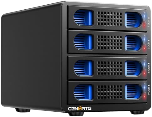 Sleek Aluminum Dual Bay Hard Drive Enclosure with Cooling Fan for 2.5”/3.5” SATA HDD/SSD – Tool-Free USB A/C 3.0 External Storage, Hot-Swappable, Daisy Chain Expansion – Ultimate Data Solution for Professionals and Casual Users