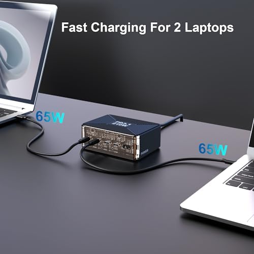 210 W USB C Fast Charging Station by Graaci – 5-Port Ga N Power Adapter with PD3.1 & PPS for Mac Book Pro/Air M2, i Phone 15 Pro, Galaxy S23 Ultra, Pixel 8 & Steam Deck – Ultimate Travel-Friendly Universal Charger with Advanced Safety Features