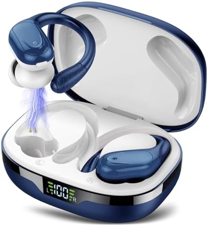 CASCHO Bluetooth 5.3 Wireless Earbuds – 60-Hour Playtime with Digital Battery Display, IPX7 Waterproof Sports Headphones with Secure Earhook Design for Deep Bass Audio – Perfect for Android & i OS Workouts