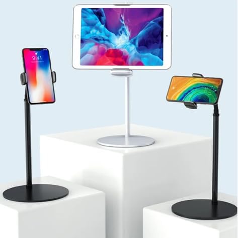 Universal Adjustable Desktop Phone and Tablet Stand Holder for All Android/i OS Devices – Stylish White Design with Enhanced Stability and Versatility for Optimal Viewing Experience