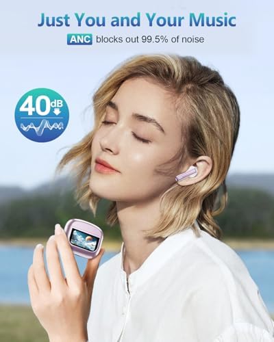 Premium Bluetooth Wireless Earbuds with Advanced Touch Control – Cutting-Edge ANC & ENC Noise Cancellation for Immersive Sound – 40 Hours Deep Bass Playback & IPX7 Waterproof Design for Ultimate Durability – Crystal Clear Call Quality with Integrated Microphones – 5 Customizable EQ Settings for Tailored Listening on i OS & Android Devices (Sleek Dark Blue) – Your Ideal Audio Companion for Active Lifestyles and Uninterrupted Enjoyment