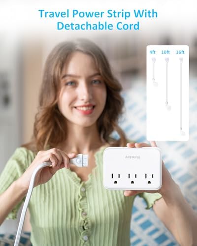 Maximize Your Charging Efficiency with Huntkey Easy Combo Surge Protector Power Strip – 6 AC Outlets & 4 USB Ports (2 USB-C, 2 USB-A), Customizable Cord Length for Ultimate Workspace Flexibility, Ideal for Home Office & Electronics Protection