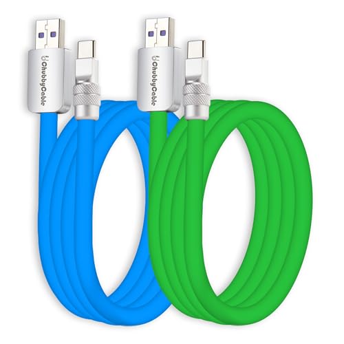 Ultra-Durable Chubbycable Couple 2-Pack: High-Speed 240 W Silicone Charging Cables for i Phone 16/15, i Pads & Galaxy Devices – Flexible 4.9 FT Length in Stylish Dark Blue & Orange for Optimal Performance and Reliability
