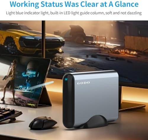 GODO USB 3.0 Vertical Hard Drive Enclosure for 3.5 Inch SATA HDD/SSD – Premium Aluminum Dock with UASP Technology, Supports Up to 18 TB Storage, Space-Saving Design, Power Adapter Included for Enhanced Performance and Compatibility