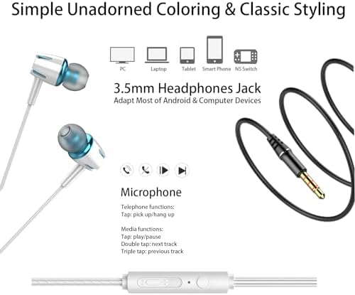 Beach Blue Kids Wired Earbuds – Ultra-Comfortable In-Ear Headphones with Mini Ear Tips, Integrated Mic, and Travel-Friendly Case – Superior Stereo Sound for Classroom Learning and Active Play – Ideal for Daily Use and On-the-Go Adventures