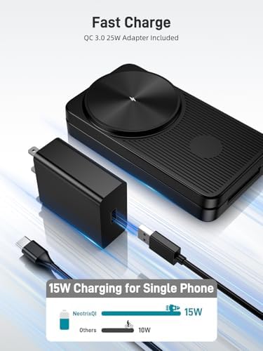 Ultimate 3-in-1 Wireless Charging Station for Apple Devices – Dual Mag Safe Charger for i Phone 16 Pro Max/14/13/12, Air Pods, and Apple Watch – Foldable Travel-Friendly Design for Fast Efficiency and Enhanced Compatibility