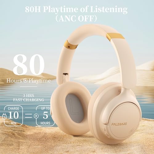 Discover the Ultimate Audio Experience with Falebare Over-Ear Bluetooth Noise Cancelling Headphones – 80-Hour Playtime, Cutting-Edge Comfort, and Powerful Deep Bass for Uninterrupted Listening Anywhere You Go