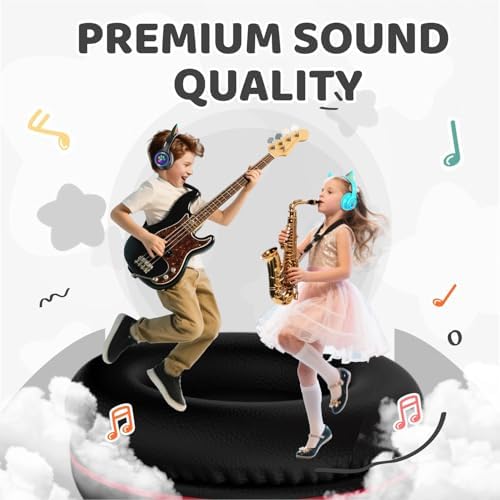 MIDOLA Cat Ear Bluetooth 5.3 Wireless Headphones for Kids – 60-Hour Playtime, Fun LED Illumination, Travel-Friendly Foldable Design with Integrated Microphone – Ideal for Music, Gaming, and Movies on the Move in Stylish Blue