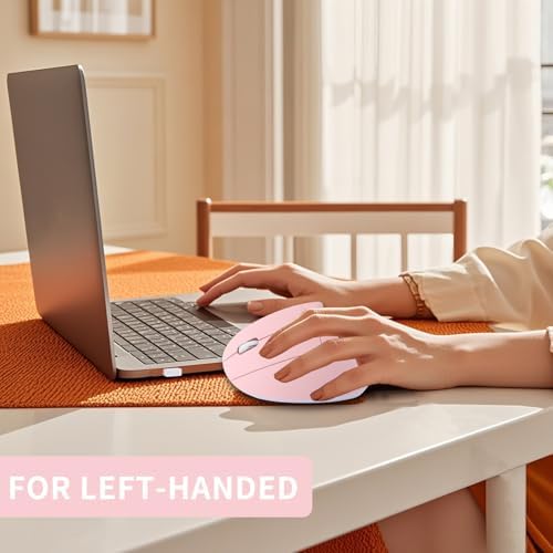 Revolutionary Left-Handed Ergonomic Mouse in Stylish Pink – 2.4 GHz Wireless Optical Vertical Design with Adjustable DPI (800/1200/1600) for PC, Mac, and Laptops – Perfect for Left-Handers Seeking Comfort, Precision, and Enhanced Productivity