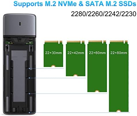 Sokiwi Tool-Free M.2 NVMe SATA SSD Enclosure Adapter – High-Speed USB 3.2 Gen2 10 Gbps External Drive Converter for M-Key/B+M Key SSDs – Compact and Durable Solution for Data Transfer, Backup, and Storage Expansion – Supports UASP & TRIM for Optimal Performance