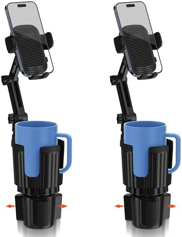 Revolutionary 2-in-1 Car Phone Mount & Cup Holder Set – Effortless 360° Adjustability for 4-7″ Smartphones, Unmatched Stability for Safe Navigation & Beverage Support, Essential Accessory for Modern Drivers