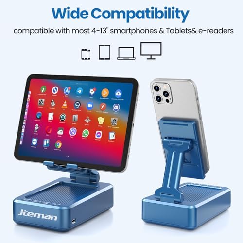 Transform Your Multimedia Experience with the JTEMAN Adjustable Tablet Stand Featuring Bluetooth Speakers – Versatile Kitchen Gadget and Perfect Gift for Him or Her – Wireless Charging Station for Phones and Tablets, Enhanced Compatibility for All Devices