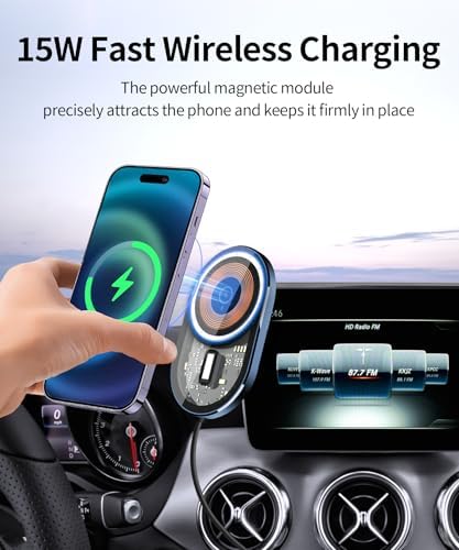 Wireless Charging car Phone Holder for Mercedes Benz CLA-Class 2020-2025/GLB-Class 2020-2025 GLA-Class 2021-2025/A-Class 2019-2022/EQB 2022-2025 Accessories 10.25 inch Screen Fixed Clip – Enhanced Compatibility and Speed