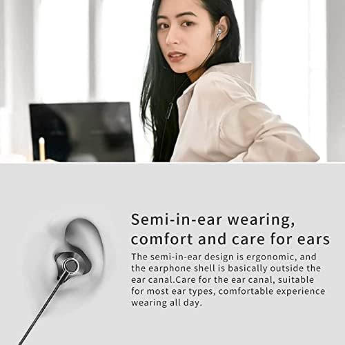OKCSC P120 Wired Semi-In-Ear Headphones with Microphone – Durable Audio Companion for Smartphones, Enhanced Comfort, and Superior Sound Quality for Everyday Use