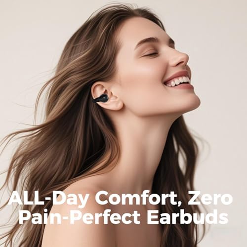 Innovative Open-Ear Bone Conduction Wireless Earbuds – Bluetooth 5.4 Technology, Enhanced Low Latency for Gaming, Advanced ENC Noise Cancellation, IPX5 Waterproof Design with Secure Clip for Sports, 500 m Ah LED Charging Case for Ultimate Comfort and Awareness – Available in Sleek Black