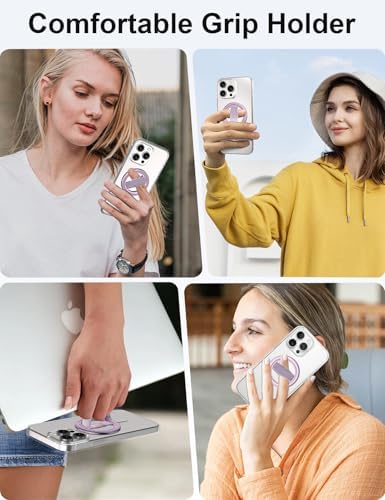 Revolutionize Your Mobile Handling with EWA Mag One Lite 3 rd Gen 360° Rotating Phone Grip – Customizable Elastic Finger Strap for Ultimate Comfort – Lightweight, Stylish Mag Safe Compatible Holder for i Phone 15, 14, 13 Pro/Max/Plus in Sleek Black – Perfect Blend of Functionality and Aesthetics for Everyday Use