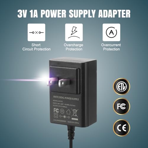 Lenink Universal AC Power Supply Adapter for Effortless AA Battery Replacement – Reliable Continuous Power for LED Lighting, Decorative Lanterns, Motion Sensor Trash Cans, and More – Eco-Friendly Fast Charging Solution in Sleek Black Finish