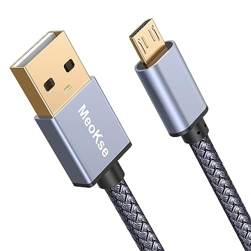 Meokse 50 FT Micro USB Charging Cable – Extra-Long Nylon Braided Fast Charger for Android Devices, Ideal for Samsung Galaxy S7/S6 Edge/S5, LG G4, HTC, PS4, Cameras, and MP3 Players – Unmatched Durability and Convenience for All Your Charging Needs