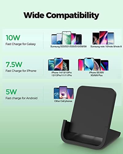 YUWISS Elegant Rose Gold Wireless Charging Stand – Fast 10 W/7.5 W/5 W Cordless Charger for i Phone 14/13/12/11 Pro Max & Samsung Galaxy S22/S21/S9/S8 – Stylish Design with Advanced Safety Features for Effortless Charging Experience
