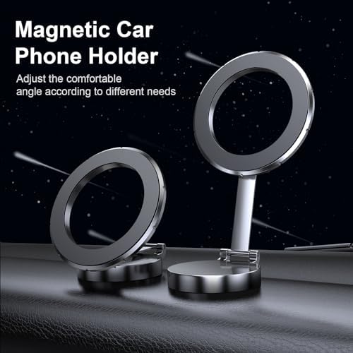 Elevate Your Driving Safety with the 2024 Mini Universal Magnetic Suction Car Phone Mount – Innovative Grey Aluminum Design, 360-Degree Rotatable for Optimal Viewing, Seamless Mag Safe Compatibility with i Phone 11-15 Pro Max for Effortless Navigation and Convenience