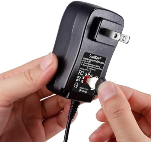 Versatile Universal AC DC Power Adapter Charger for LED Strips & CCTV – Adjustable 5 V to 12 V, 30 W Output, 5 FT Cord for Maximum Device Compatibility and Performance Enhancement