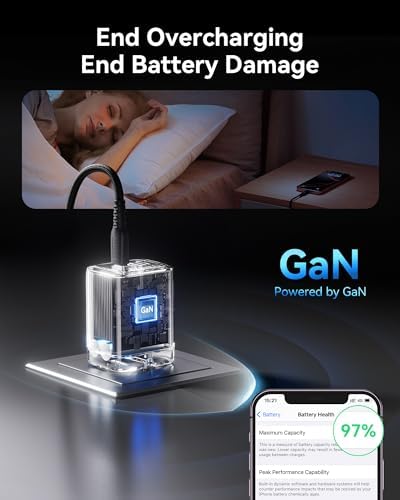 INIU 30 W Dual Port USB C Charger with 5 ft Cable – Fast Charging Block for i Phone 16/15/14/13 Pro Max & Samsung S23/S22 – Compact Foldable Design for Ultimate Portability & Enhanced Device Compatibility