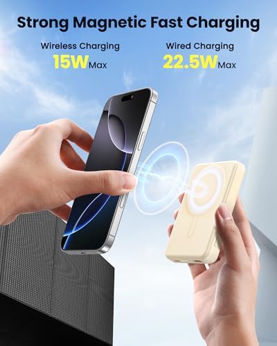 Mag Safe 12000 m Ah Magnetic Portable Charger – Fast PD 22.5 W Power Bank for i Phone 16/15/14/13/12 – Sleek Wireless Battery Pack with Universal USB-C Compatibility for Effortless On-the-Go Charging and Enhanced Device Protection