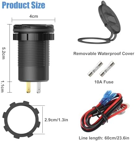 Upgrade Your Vehicle Charging with 2 Pack 12 Volt Dual Quick Charge USB Outlet – Waterproof Socket with PD3.0 and Voltmeter for Efficient Power Management and Enhanced Device Compatibility