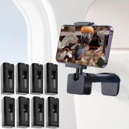 2 Pack Universal Airplane Phone Holder – Compact Hands-Free Cell Phone Stand for Travel, Cruising, and Driving – Mini Foldable Mount Compatible with i Phone, Samsung, and Android – Essential Travel Accessory for Easy Viewing and Navigation