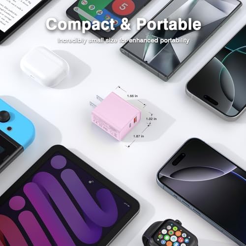 LCGENS 20 W Dual Port USB C Wall Charger Block – 2-Pack Fast Charging Power Adapter for i Phone 11/12/13/14/15/16 Pro Max, i Pad Pro, Samsung Galaxy – Portable and Efficient Charging Solution for Multiple Devices