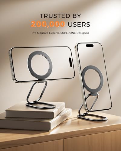 2025 SUPERONE Mag Safe Phone Ring Holder – Versatile Adjustable Magnetic Kickstand & Detachable Grip for i Phone 12-16 Series – Vibrant Purple for Enhanced Wireless Charging & Effortless Hands-Free Functionality – Transform Your Smartphone Use with Style and Practicality